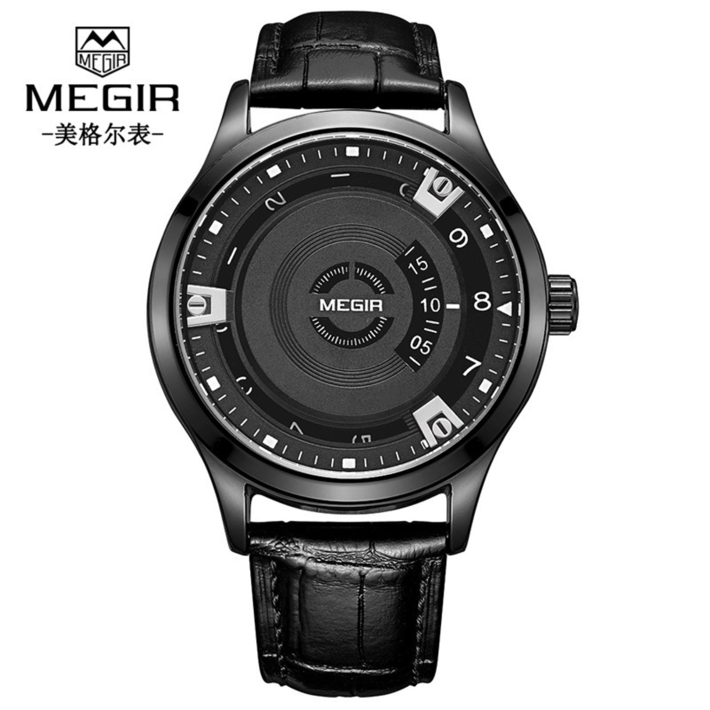 Luxury Watch Leather - MEGIR Orologi da uomo Cinturino in